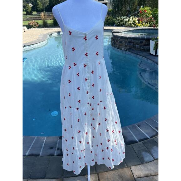 NEW Spirit Of Grace Women's White Rins Arlaine Button Front Dress Size M - Picture 1 of 5
